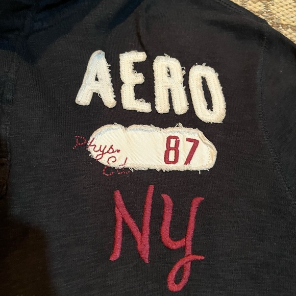 Men’s Large Aeropostale Black 100% cotton pullover sweatshirt - Picture 3 of 5